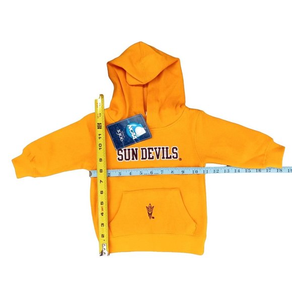 Arizona State Sun Devils 12M Hoodie Sweatshirt Embroidered New NCAA Gold Maroon - Picture 7 of 7